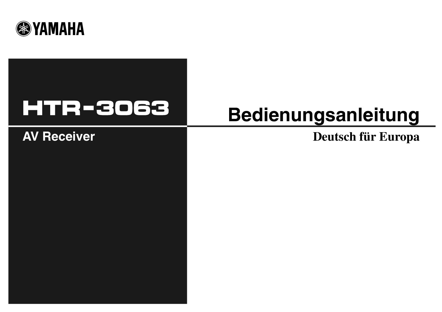 Yamaha HTR-3063 Bedienungsanleitung