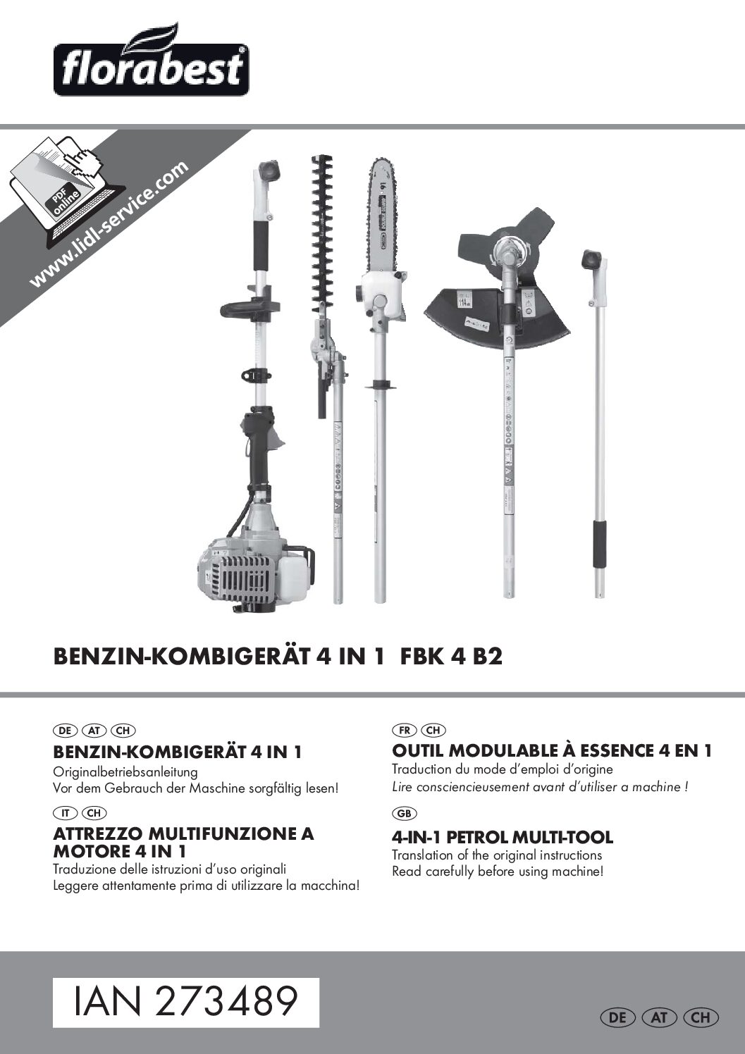 Florabest FBK 4 B2 - 4 in 1 IAN 273489 Bedienungsanleitung