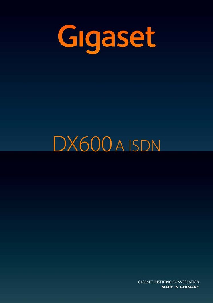 Gigaset DX600A ISDN Bedienungsanleitung