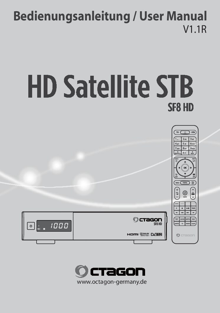 Octagon SF8 HD Bedienungsanleitung