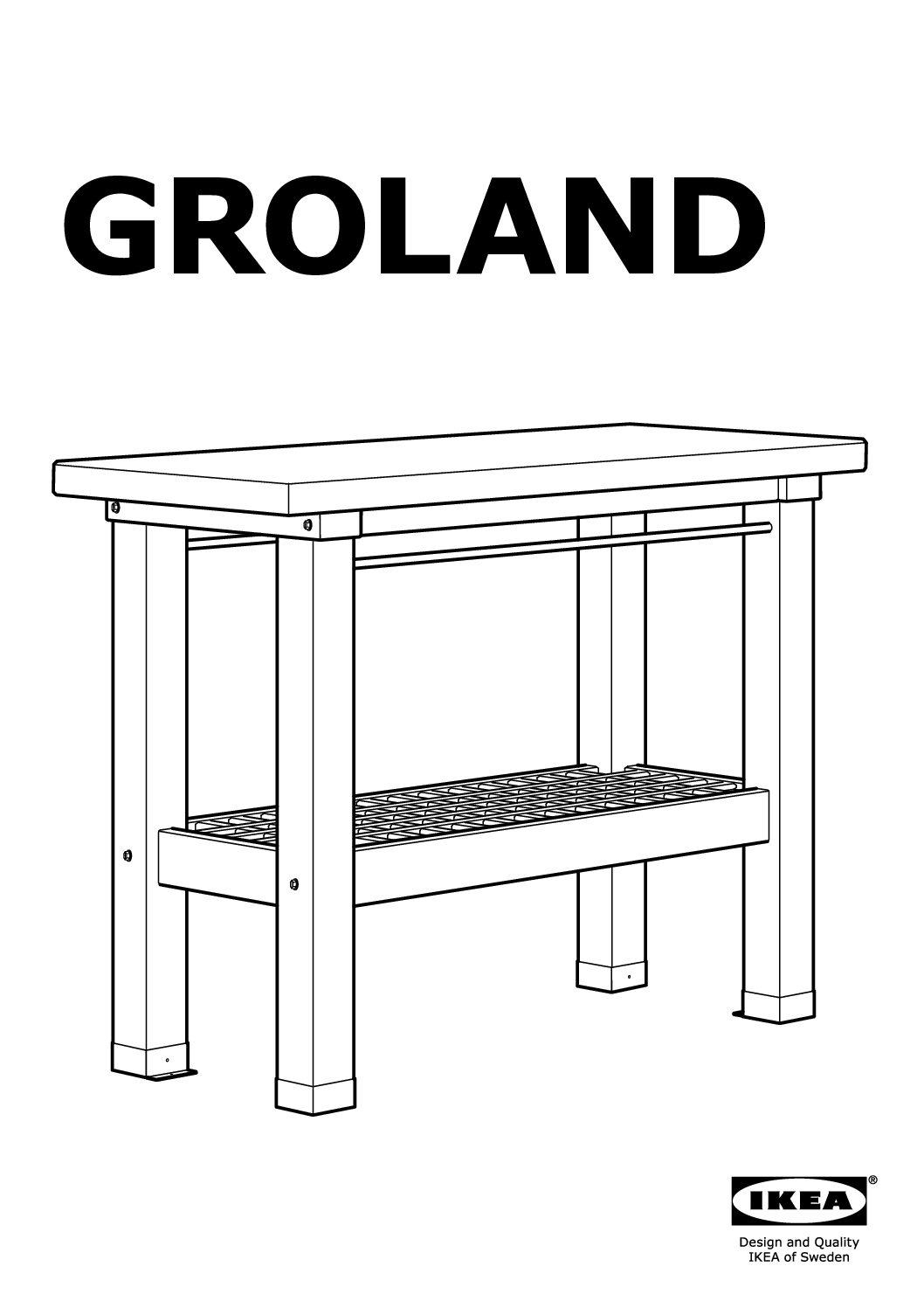 Ikea GROLAND Werkbank Bedienungsanleitung