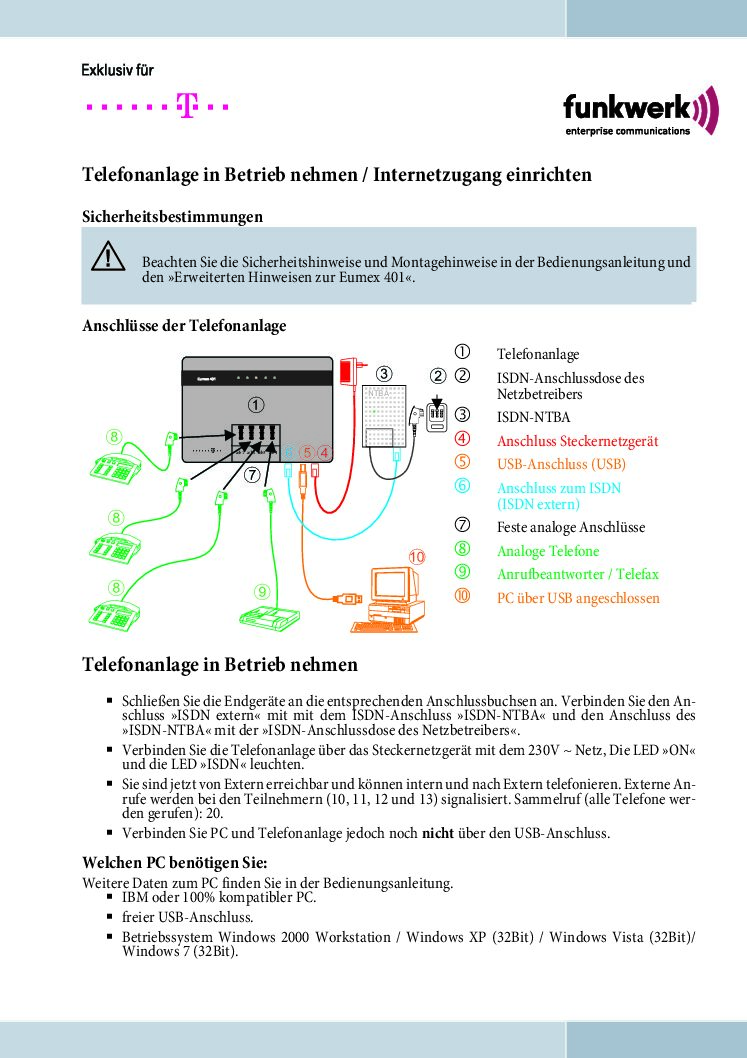 Telekom Eumex 401 Bedienungsanleitung