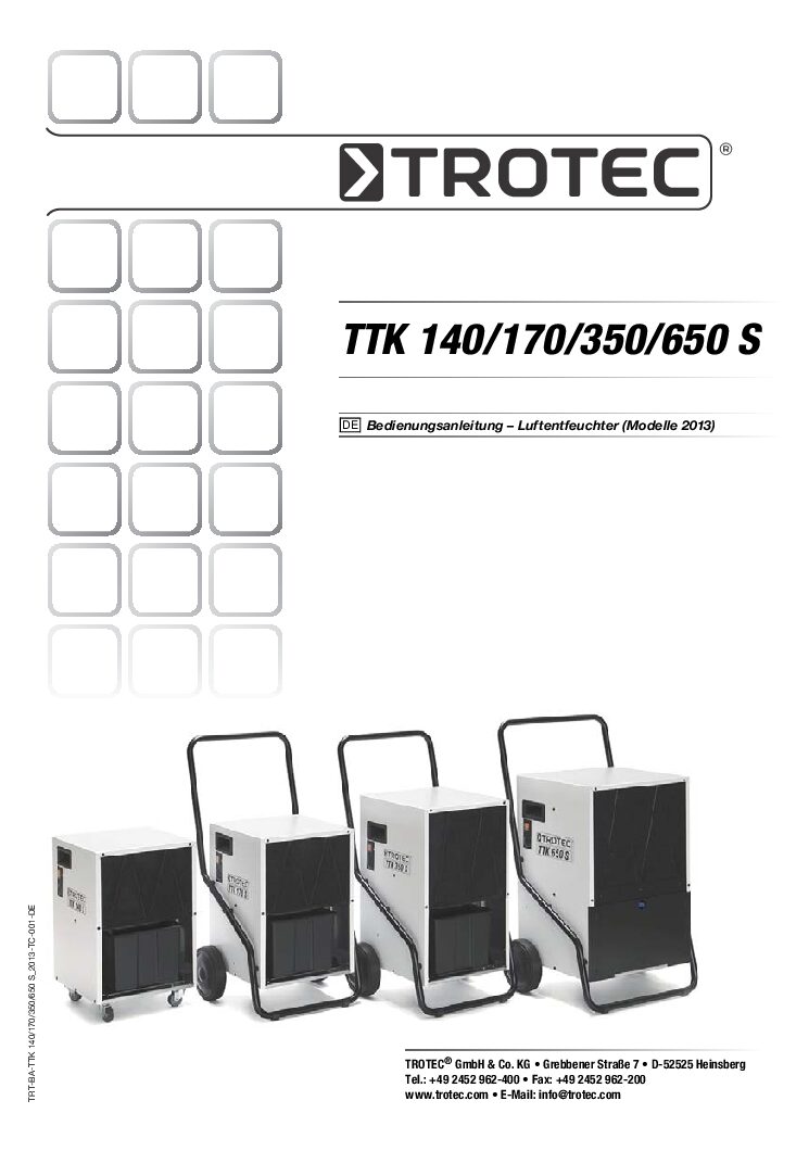 Trotec TTK 140 Bedienungsanleitung