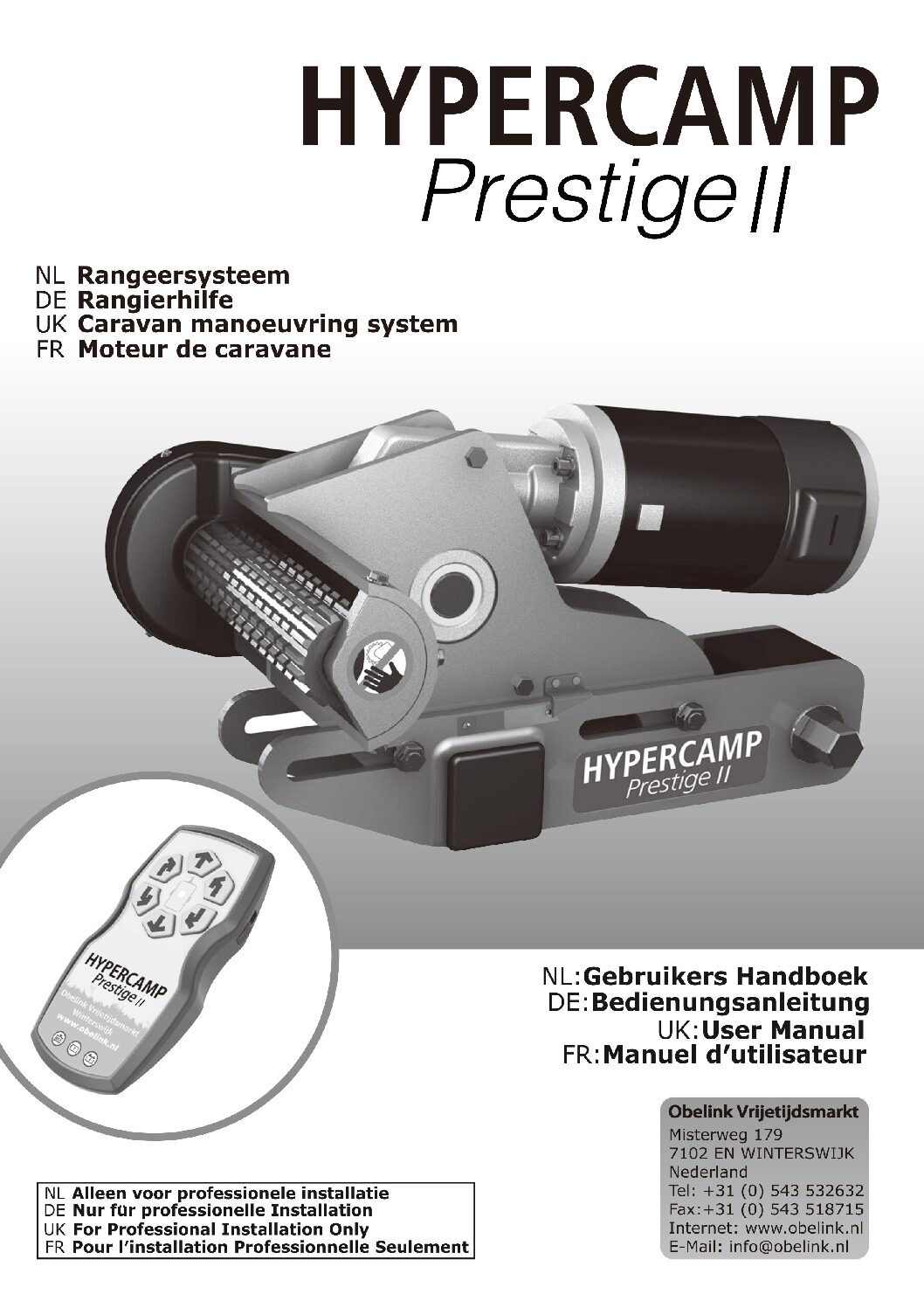 Hypercamp Prestige II Bedienungsanleitung