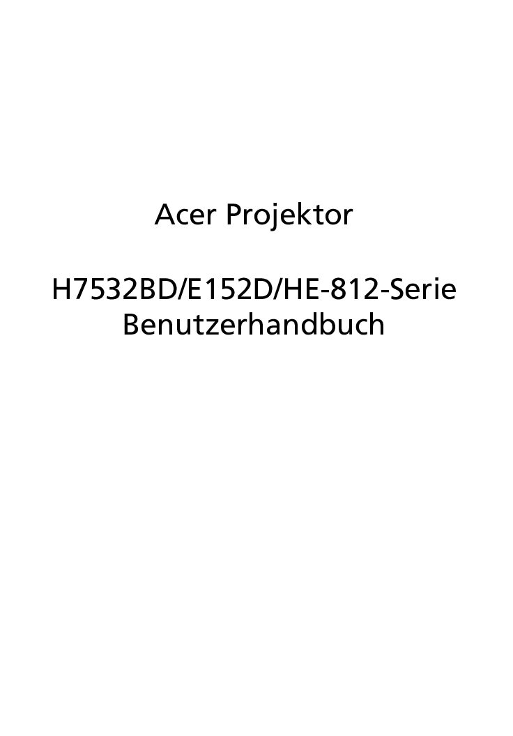 Acer H7532BD Bedienungsanleitung